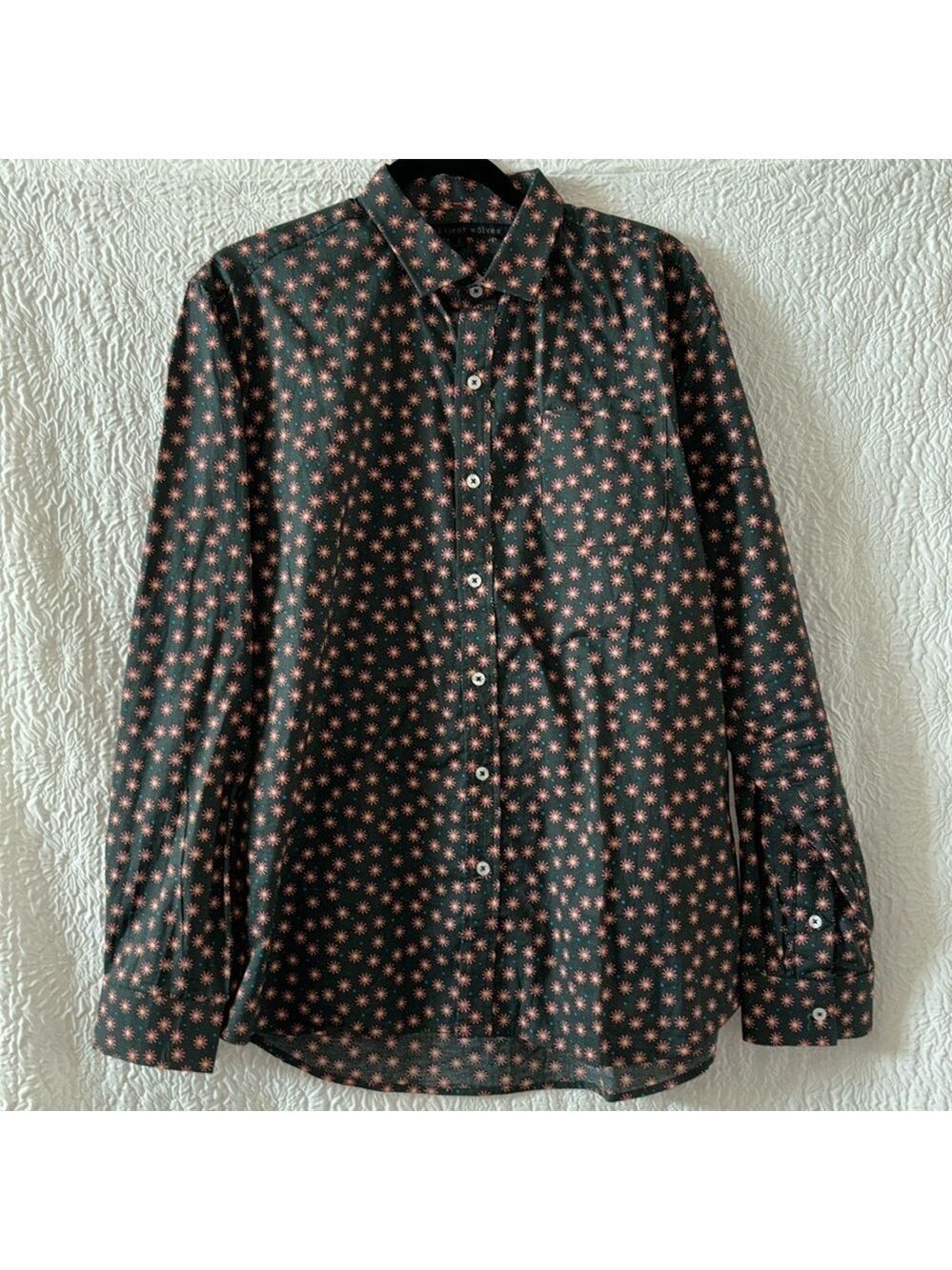 Impatient Wolves Floral Printed Button Down Long Sleeve Shirt